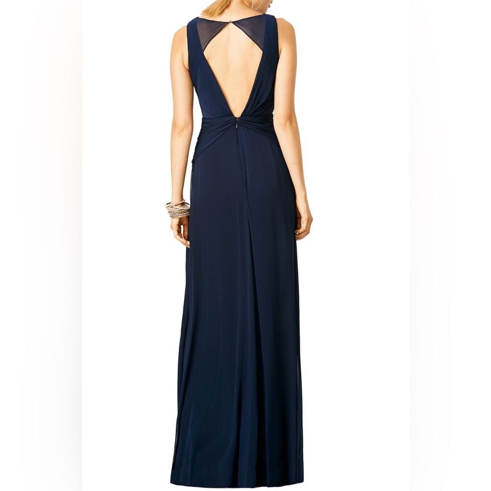Badgley Mischka Navy Petunia Gown, Maxi, Excellent, Size 2 - Picture 4 of 16
